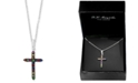 EFFY Collection EFFY&reg; Multi-Gemstone (1/5 ct. t.w.) Cross 18" Pendant Necklace in Sterling Silver